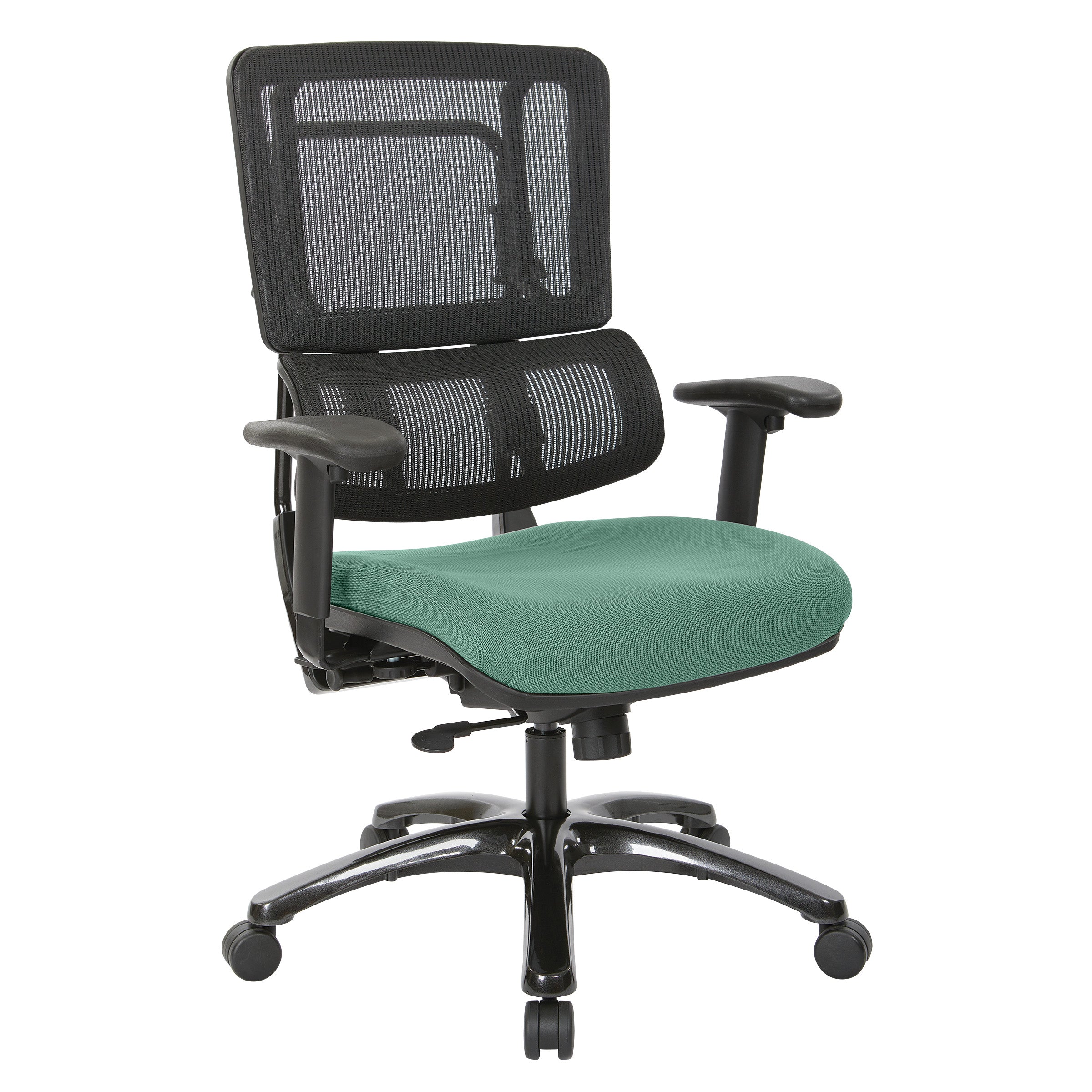 Vertical Black Mesh Back Chair with Shiny Black Base 1